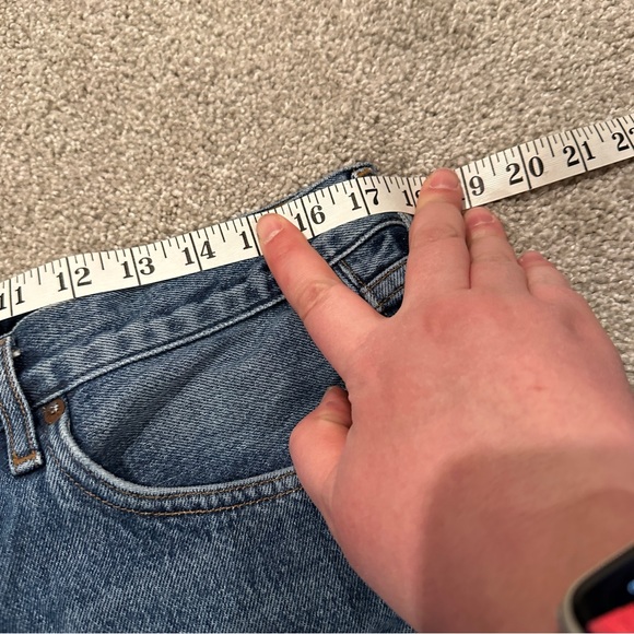 Agolde Parker Denim Jean Shorts Size 31 Cut Off Distressed Button Fly Raw Hem - Picture 4 of 9